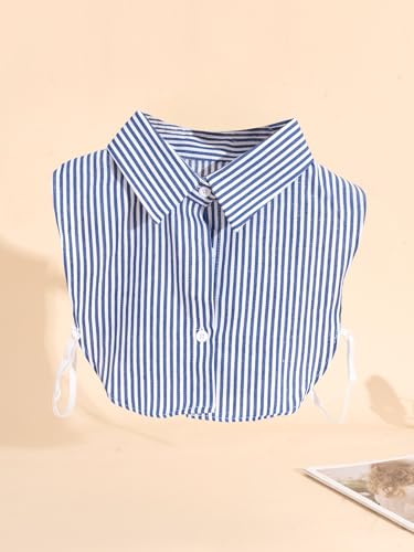 Verdusa Women's Fake Collar Detachable Dickey Collar Half Shirts Blouse - color: Blue Multi