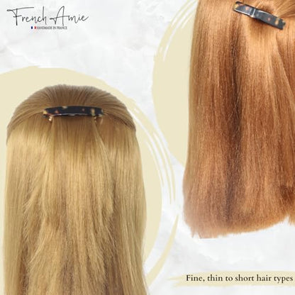 French Amie Bar Tokyo Small 2 1/4 Inch Hair Clip Barrette | Handmade Cellulose Acetate Durable Grip For Women Girls Teens Everyday Style - color: Tokyo