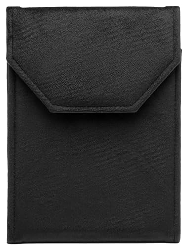 Velvet Necklace Jewelry Travel Folder Storage Display Case (Black) - color: Black