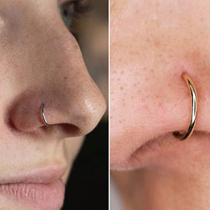 20G Nose Rings Piercing Jewelry Screw Hoops Hypoallergenic for Women Men - color: D Shape,20G 8mm+10mm