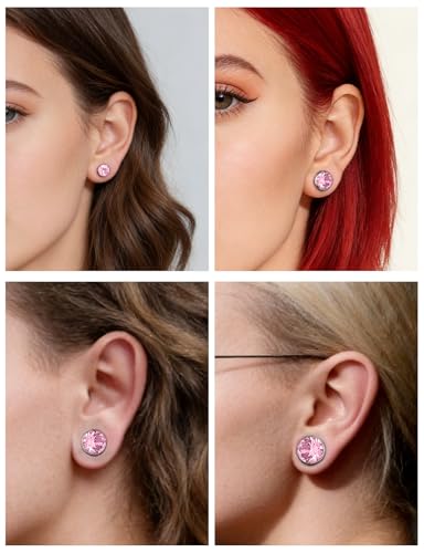 Astm F136 Titanium CZ Ear Gauges Screw Fit Flesh Tunnels Plugs Gauges Earring Expander Stretcher Ear Tunnels For Ears 10G 8G 6G 4G 2G 0G 00G Plug Earrings Body Piercing Jewelry For Women Men - color: 6G Gauges,Pink CZ
