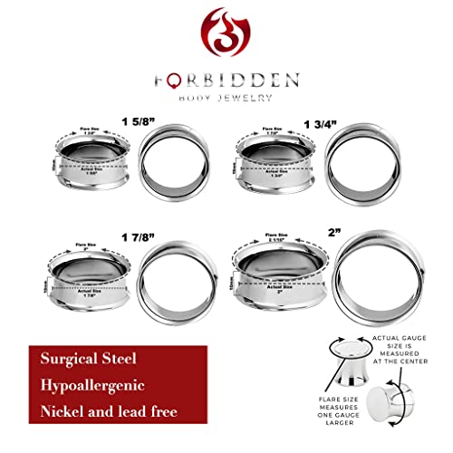 Forbidden Body Jewelry Ear Gauges, Ear Tunnels, Tunnels For Ears, Surgical Steel Mirror Finish Double Flared Tunnel Plug Earrings - style: 8pcs: 42/45/48/51mm