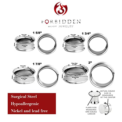 Forbidden Body Jewelry Ear Gauges, Ear Tunnels, Tunnels For Ears, Surgical Steel Mirror Finish Double Flared Tunnel Plug Earrings - style: 8pcs: 42/45/48/51mm
