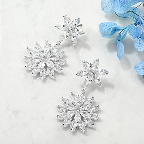 Earrings Holy Stud Earrings for Girls/Women, Sliver Gold Wedding Earrings for Bridesmaids - color: Double Daisy|Silver