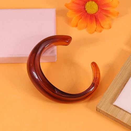 Chunky Resin Bangles Bracelet for Women Geometric Open Acrylic Cuff Bracelet Adjustable Acrylic Resin Wide Bracelets Irregular Wrist Bangle Bracelet for Women - style: Style1