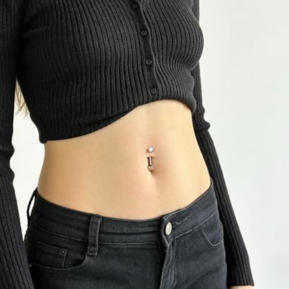 Belly Button Ring Set for Women, 14G 316L Steel Internally Threaded Navel Rings with Interchangeable Tops Opalite, CZ Star, Flower, Ball, 8-14MM Floating Cute Belly Piercing Jewelry Gold Silver - style: Gold - 14G（1.6mm）- 12/14mm