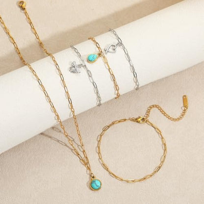 Swyabi 20 PCS Paperclip Necklace Bracelet Chains Bulk for Jewelry Making | 18K Stainless Steel, Gold Plated, Silver, with Extender, No Fade, No Rust, Adjustable, for Men Women DIY - color: 2.5x6.5mm Gold Silver