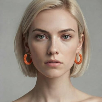 4th of July Earrings,Patriotic Dangle Stud for Women, Fourth of July Jewelry for Veterans Day - color: PUMPKIN