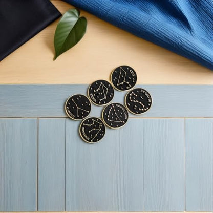 PRETYZOOM 12 Pcs Zodiac Enamel Pin Set Brooches Jewelry Alloy Lapel Pins for Backpacks Shirts Hats Accessories