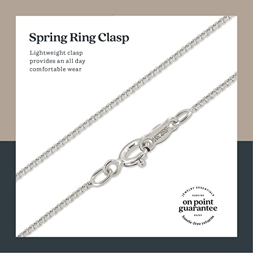 KEZEF 925 Sterling Silver Box Chain Necklace for Women & Men, 0.7mm Thin Chain Necklace, Available in Sterling Silver, Gold Plated & Rose Gold Plated Finishes, Made in Italy - color: Sterling Silver, size: 30 Inch