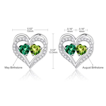 Iefil Birthstone Earrings for Women - 925 Sterling Silver Birthstone Earrings, Anniversary Birthday Gifts for Women Wife Girlfriend Mom - color: 05-08-May-Aug Birthstone