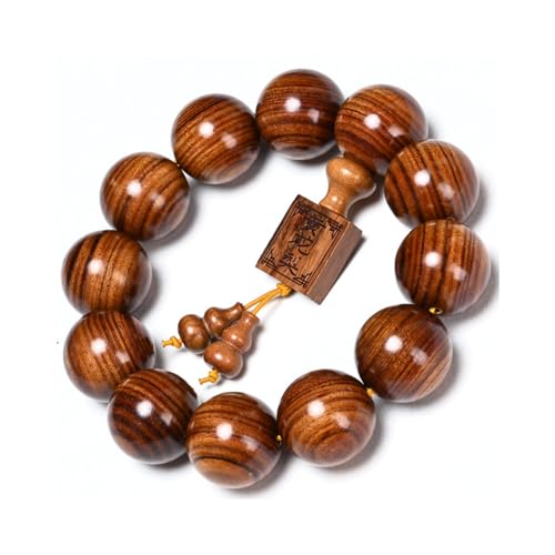 Natural Wooden Bracelet Adult Spring Bracelet Bead Dia. 0.8 inch 12 Beads 1pc - style: WishesEngrave