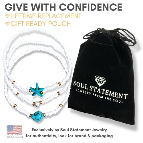 Boho Shell Anklets for Women, 3-Pack Layered Waterproof Ankle Bracelet, Seashell & Starfish Bead Foot Jewelry for Summer Beach Outfits - color: Starfish White