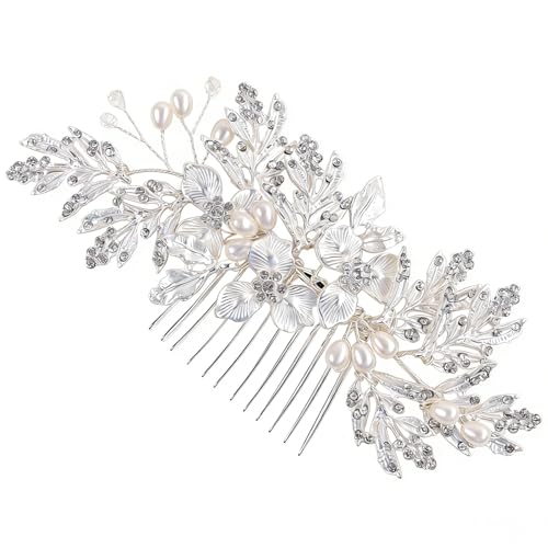 Wedding Hair Pieces, Rhinestone Bridal Hair Accessories | Handmade Gold Hair Comb for Bridesmaids Banquets Balls Formal Events - color: Silver