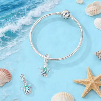 925 Sterling Silver Charms for Bracelets and Necklaces Beads Jewelry Charms for Women - color: Glow in the Dark Sea Turtle Charms