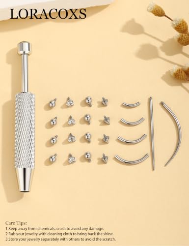 Eyebrow Piercing Jewelry, 16G Vertical Labret Lip Jewelry | Curved Barbell Jewelry for Rook Helix Bridge Cartilage Stainless Steel Eyebrow Rings