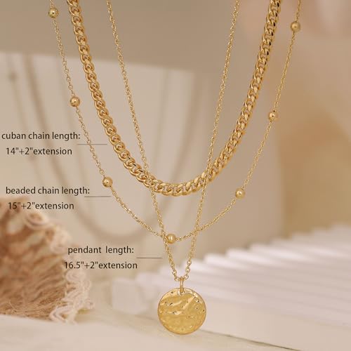 XIXINI Layered Necklaces for Women, Dainty Gold Necklace Stack 14k Gold Plated Layering Pendant Necklace Set Simple Statement Gold Necklaces for Women Trendy Fashion Waterproof Gold Jewelry - color: Gold-Set 3
