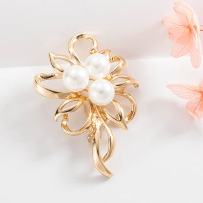 Flower Simulated Pearl Elegant Brooch Pins Jewelry Wedding