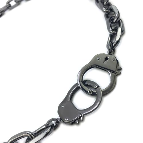 Succuba Stainless Steel Handcuff Choker Necklace Chain Pendant Choker Collar Necklace for Women and Men from 16 to 24 Inches with Box - color: A, size: 18 Inches