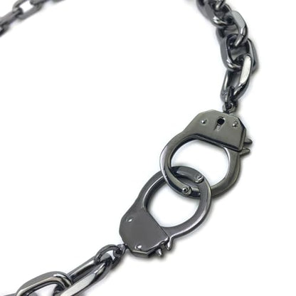 Succuba Stainless Steel Handcuff Choker Necklace Chain Pendant Choker Collar Necklace for Women and Men from 16 to 24 Inches with Box - color: A, size: 20 Inches
