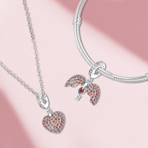 Annmors Birthstone Charms for Bracelet 925 Sterling Silver Charms fit Bracelet Necklace Dangle with 5A Cubic Zirconia Christmas Valentine Mother's Day Gift for Women - color: 01-January-Garnet