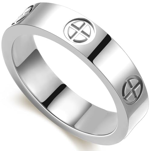 PDWZNBA Love Friendship Ring 18K Gold-Plated Stainless Steel Promise Ring Wedding Band Jewelry Birthday Gifts for Women - color: Silver