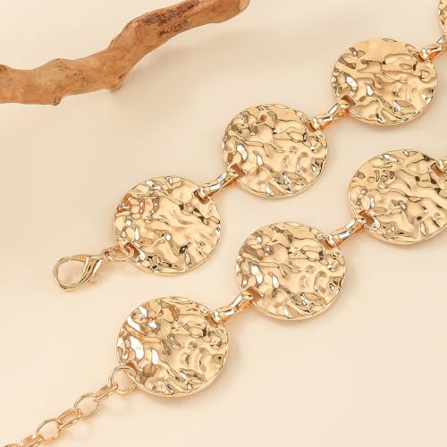 Eohak O-Ring Metal Waist Chain for Women Adjustable Metal Waist Belt Belly Link for Jeans Dress - color: Gold