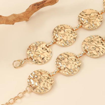 Eohak O-Ring Metal Waist Chain for Women Adjustable Metal Waist Belt Belly Link for Jeans Dress - color: Gold