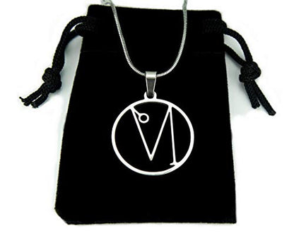 Sigil of Archangel Raziel Necklace, 20" Snake Chain with Powerful Saint Raziel Angel Sign Charm Pendant, Pure 304 Stainless Steel