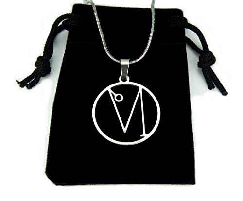 Sigil of Archangel Raziel Necklace, 20" Snake Chain with Powerful Saint Raziel Angel Sign Charm Pendant, Pure 304 Stainless Steel