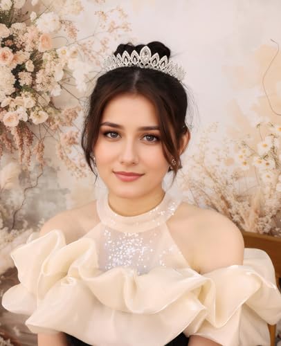 Wedding Crystal Tiara for Women Elegant Bridal Pearl Rhinestone Crown Swan Queen Princess Costume Crown Star Crystal Headpiece Accessory for Cosplay Birthday Party - color: Crystal 2