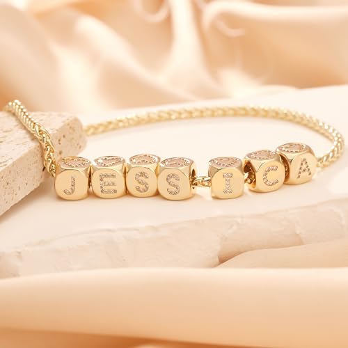Letter Charms for Necklace and Bracelets,14K Gold Plated Women's Bead Charms, A-Z Alphabet Initial Beads Name Pendant DIY Jewelry Birthday Gift for Women - style: Charm-E