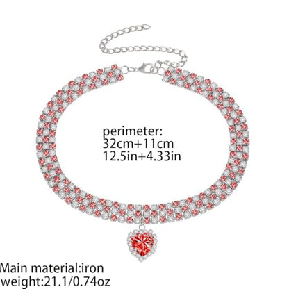 Silver Plated Necklace Earrings Bracelet Crystal Bridal Wedding Jewelry Sets for Wedding princess birthday party Halloween Prom Pageant Jewelry - color: 4-red