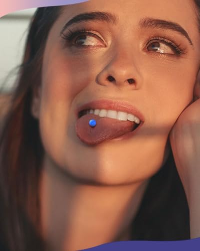 Jewseen 5PCS Tongue Barbells 14G Acrylic tongue piercing jewelry Candy Color tounge bars tongue piercing jewelry tongue rings for women - color: Blue