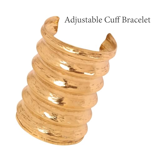 Touchstone Indian Bollywood Handcrafted Slip In Easy To Wear Stylish Wrist Enhancer Designer Broad Jewelry Cuff Bracelet For Women and Men. - style: Broad Cuff