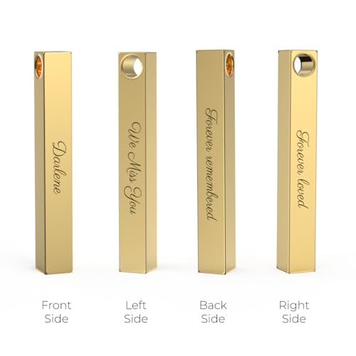 GetUrns Custom Engraved Necklace Handmade Memorial Jewelry Gift - color: Gold