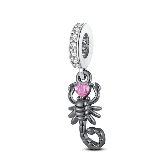925 Silver Charm for Bracelets Animal Pet Insect Series Women Jewelry Gift - color: Black Scorpion