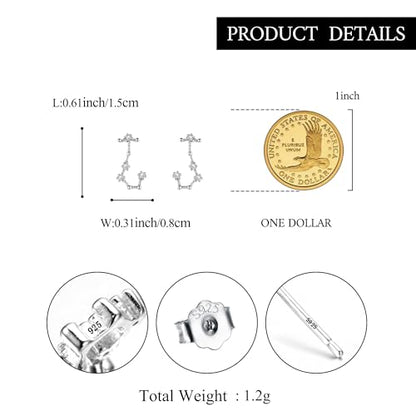 925 Sterling Silver CZ Horoscope Zodiac 12 Constellation Astrology Ear Crawler Post Earrings Gift for Mom Women Mothers Day/Valentines Day/Birthday/Christmas/Anniversary - style: Scorpio (Oct 23 - Nov 21)