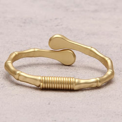 Gold Cuff Bracelet for Women Chunky Bracelet Statement Bracelet | Chunky Bangle Bracelets for Women Silver Beaded Open Bangle Stackable Stretch Bead Bracelet Boho Jewelry Gift for Wife Couple - style: Chunky Gold Bracelet