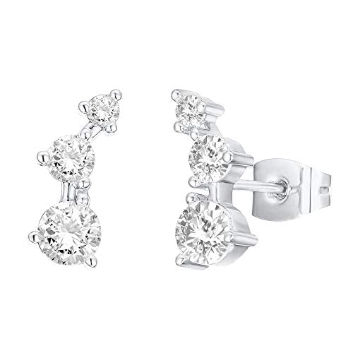 PAVOI 14K Gold Plated Cubic Zirconia Ear Crawler Earrings - Faux Diamond Ear Climber Fashion Earrings for Women - style: Mini