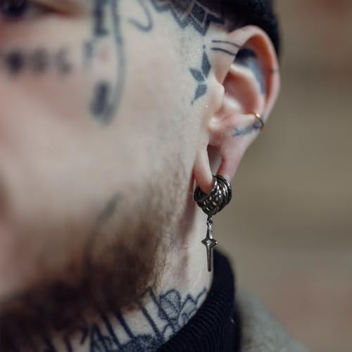 Vankula 10PCS Seamless Septum Nose Piercing Rings Segment Hoop Rings 316L Stainless Steel Ring Stack Clickers Ear Plugs Hangers Women Men Body Jewelry - color: Black, size: 1.2*8mm 10PCS