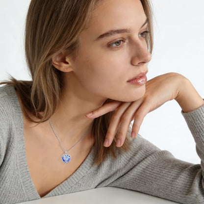 925 Sterling Silver Necklace Gifts for Women Crystal/Opal Jewelry Pendant Christmas Birthday Gift - style: Hug Couple