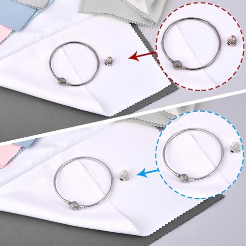SEVENWELL Silver Polishing Cloth, Jewelry Cleaner Cloth for Sterling Silver Jewelry, Gold, Platinum, Silverware, Diamonds, Gemstones, Coins (2pcs Dark Gray and 2pcs Light Gray (Large)) - color: 2pcs Dark Gray and 2pcs Light Gray (Large)