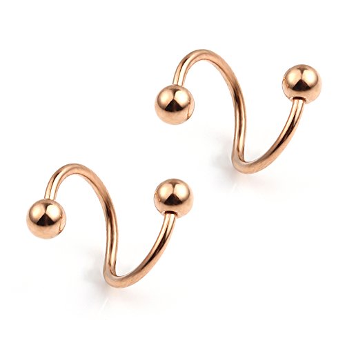 Ruifan 16G Stainless Steel Twist Ear Plug Earring Spiral Helix Stud Lip Ring Body Piercing Jewelry 8mm 10mm - style: 6Pairs - 10mm Mix Color
