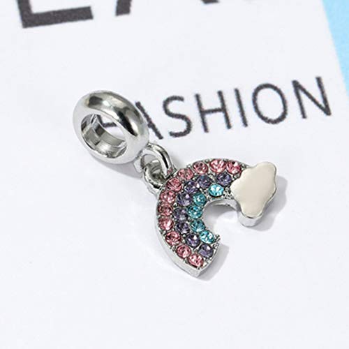 12pcs Mixed Silver Plated Colorful Enamel Alloy Beads Dangle Charms Fits for European Snake Chain Bracelet Necklace DIY Jewelry Making Supplies - color: Bead Charms-3