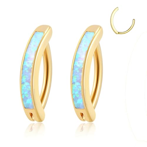 Clicker Belly Button Ring Hoop Belly Button Ring 14G Navel Ring | Surgical stainless steel hinged belly button ring for belly button piercing, navel body jewelry for women and men - color: COP-Gold