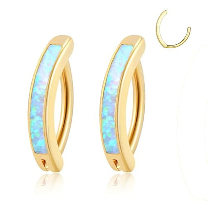 Clicker Belly Button Ring Hoop Belly Button Ring 14G Navel Ring | Surgical stainless steel hinged belly button ring for belly button piercing, navel body jewelry for women and men - color: COP-Gold