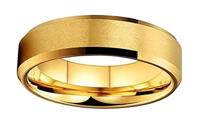 CROWNAL 3mm 5mm 7mm 9mm Tungsten Rings for Men Women Black/Silver/Gunmetal/Gold Beveled Polished Edges Matte Finish Comfort Fit 4-17 - color: Gold 5mm