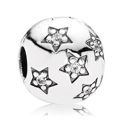 9 Pack Silver Spacer Beads Charms fit Bracelet, Heart Beads DIY Jewelry Gifts Women - color: C