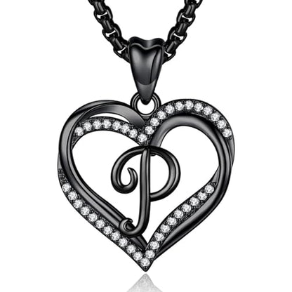 INFUSEU Unique Initial Necklaces for Women Girls Small Heart Letter Jewelry, Meaningful Personalized Gifts - style: P